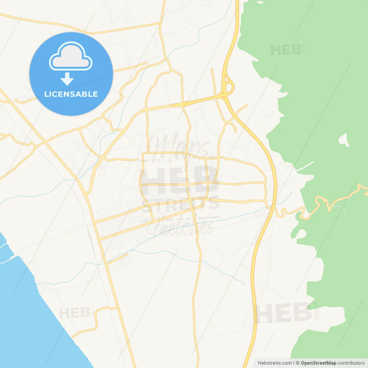 Dortyol, Turkey Vector Map - Classic Colors