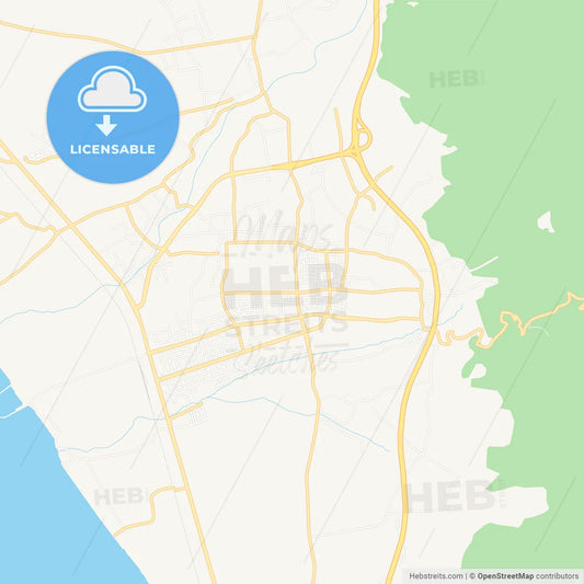 Dortyol, Turkey Vector Map - Classic Colors