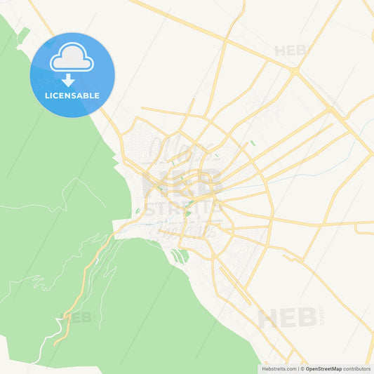 Aksehir, Turkey Vector Map - Classic Colors