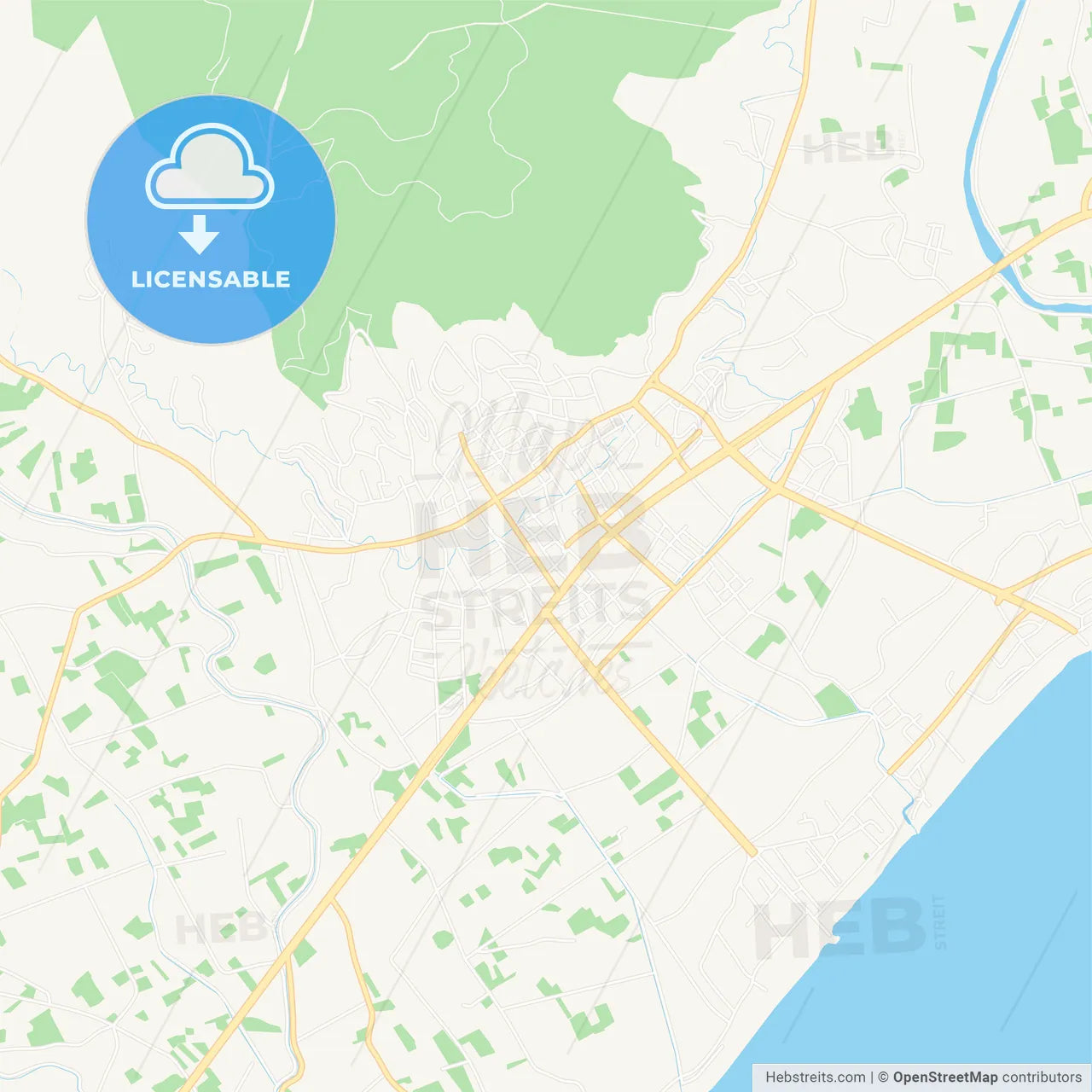 Anamur, Turkey Vector Map - Classic Colors