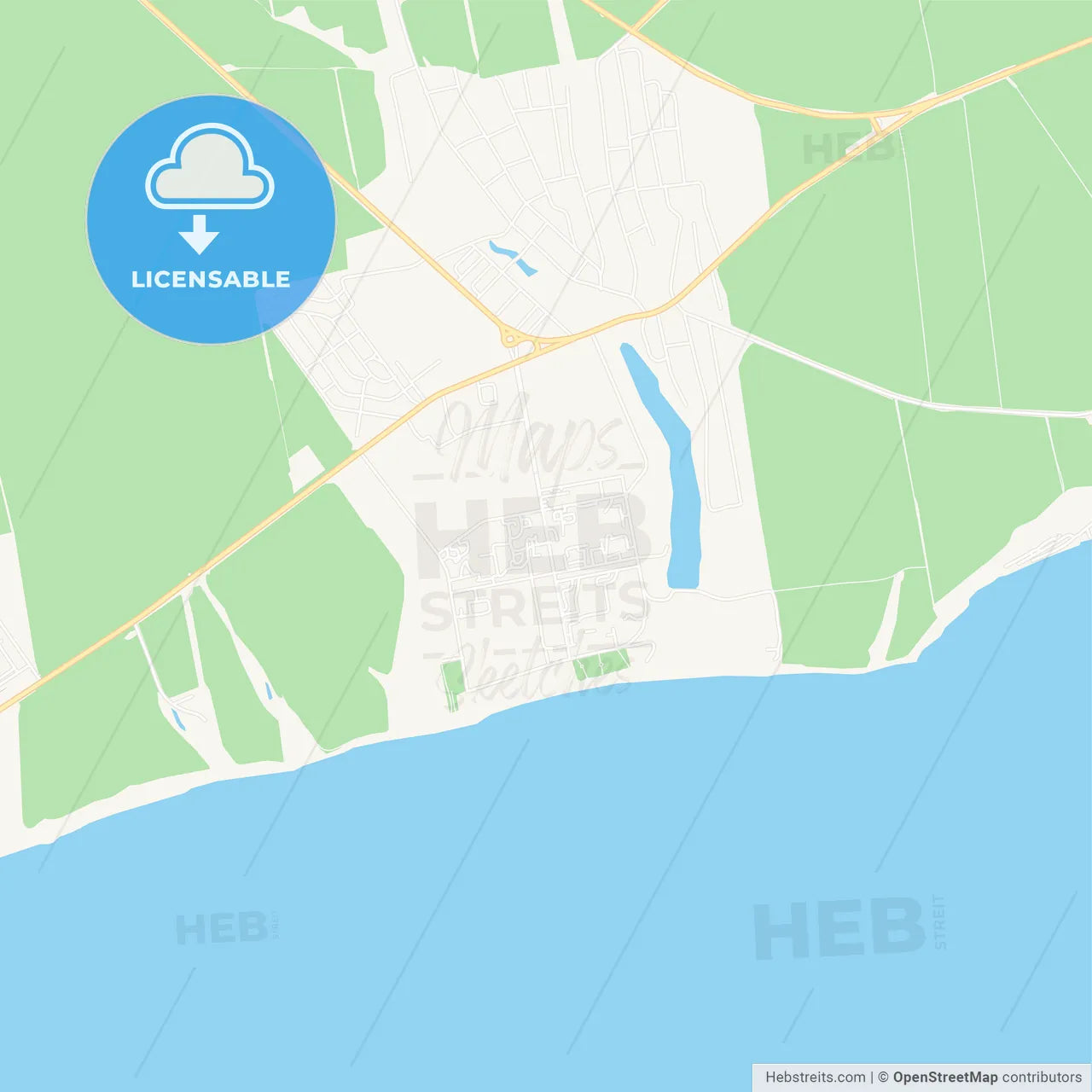 Yuzhne, Ukraine Vector Map - Classic Colors