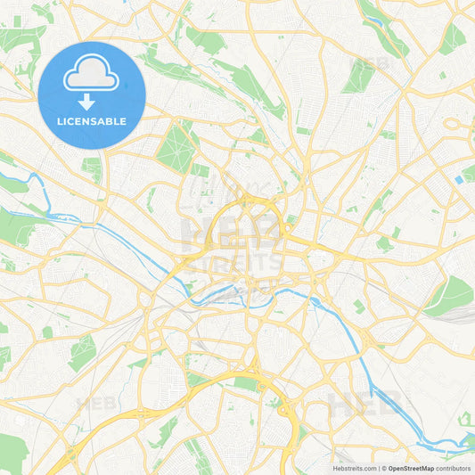 Leeds, England Vector Map - Classic Colors