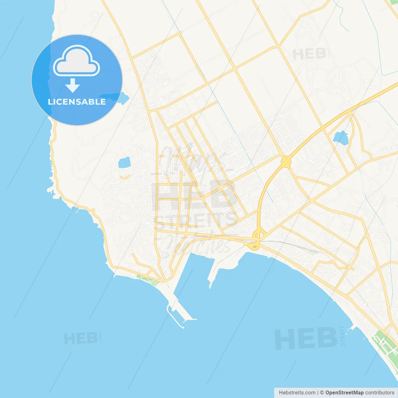 Durres, Albania Vector Map - Classic Colors