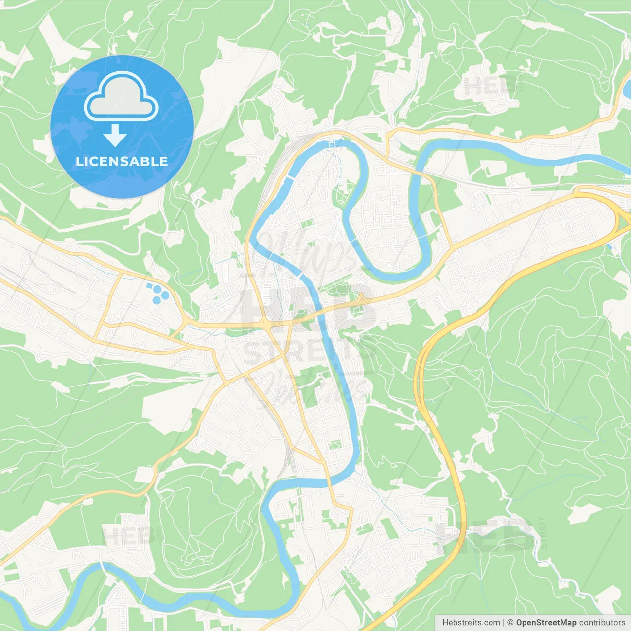 Leoben, Austria Vector Map - Classic Colors