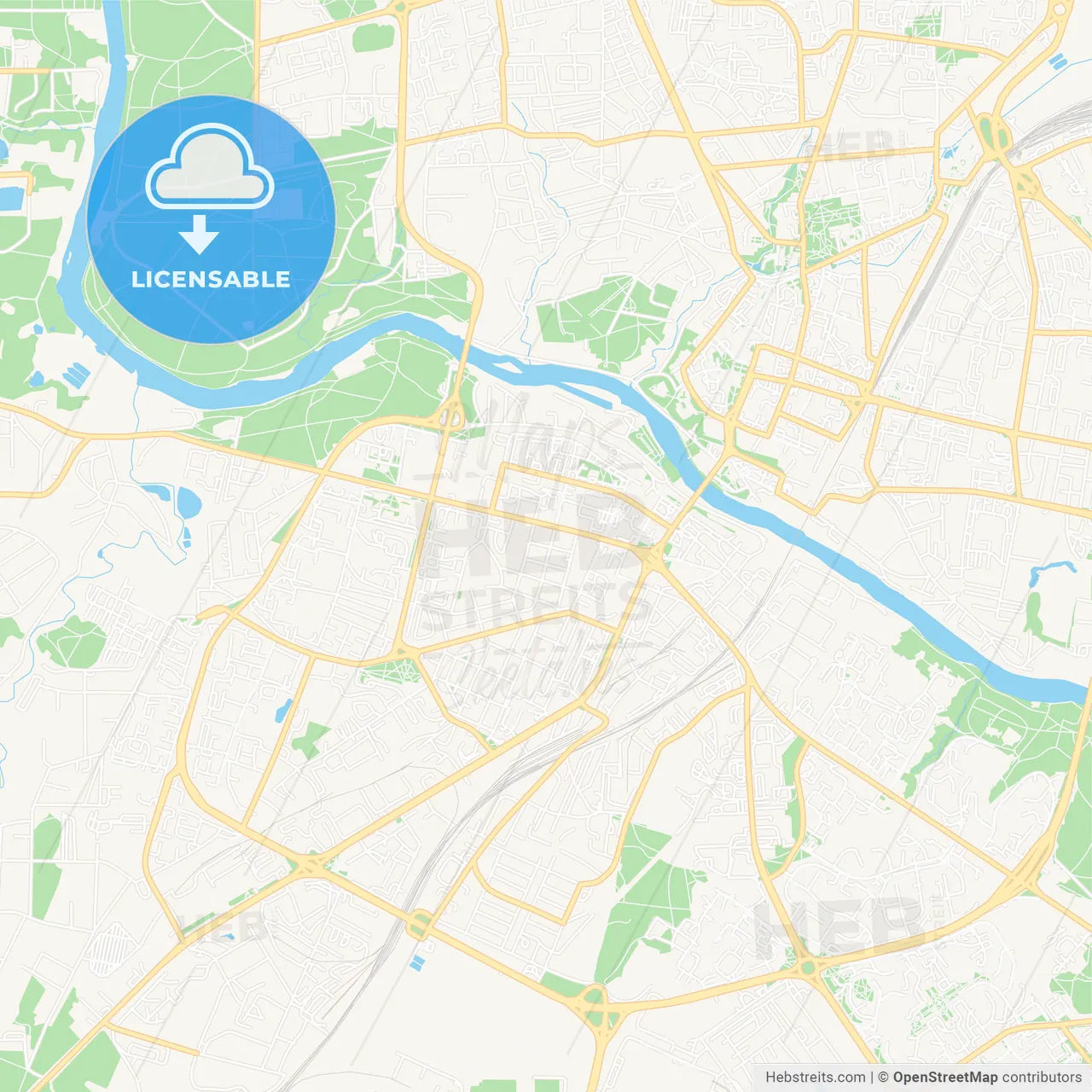 Grodno, Belarus Vector Map - Classic Colors