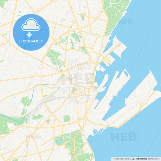 Aarhus, Denmark Vector Map - Classic Colors