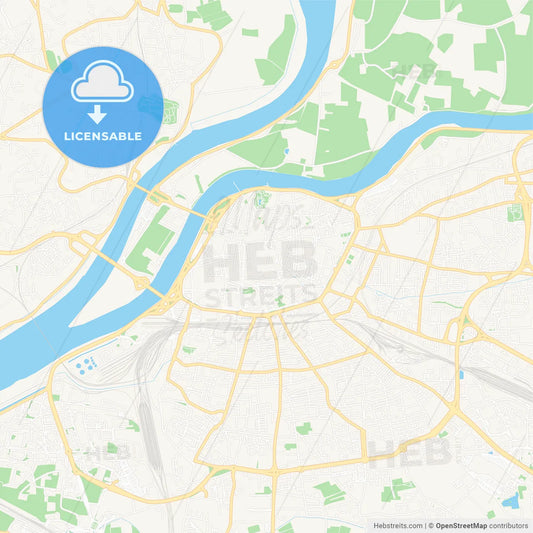 Avignon, France Vector Map - Classic Colors