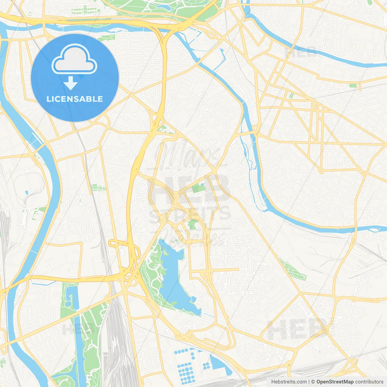 Creteil, France Vector Map - Classic Colors