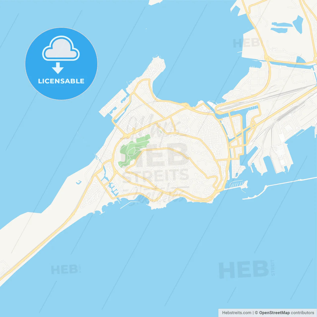 Sete, France Vector Map - Classic Colors