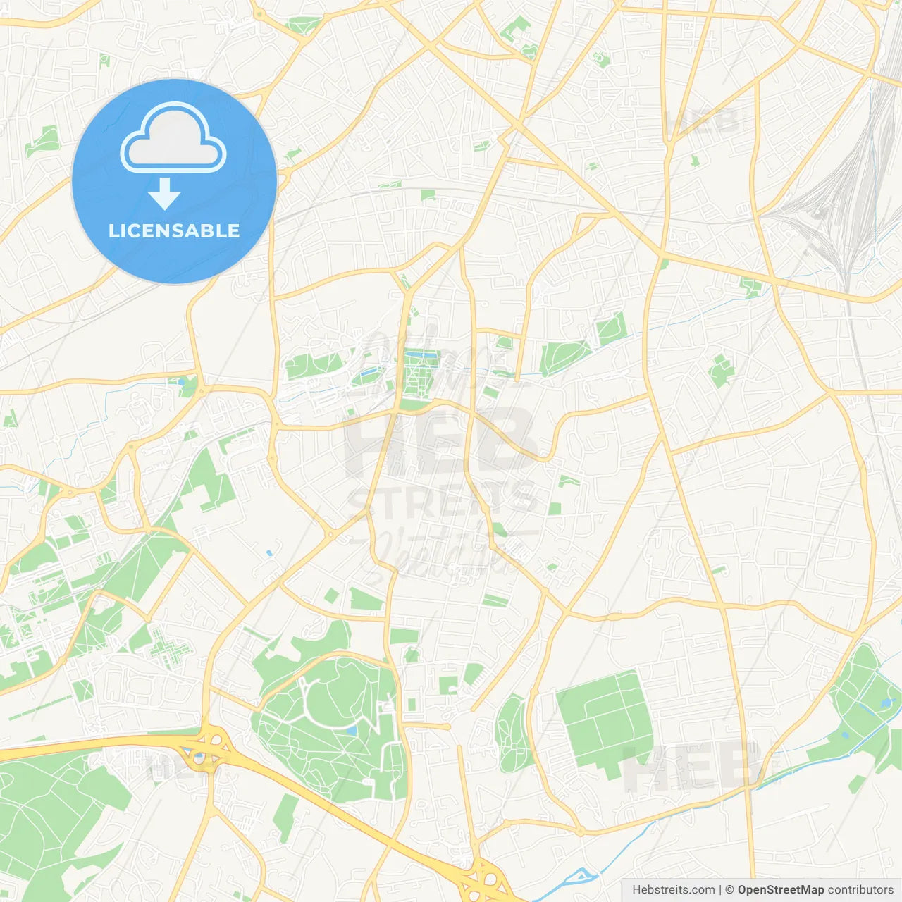 Talence, France Vector Map - Classic Colors