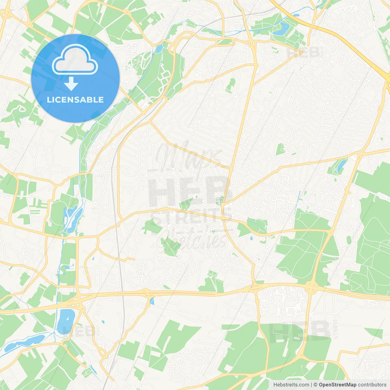 Sainte-Genevieve-des-Bois, France Vector Map - Classic Colors