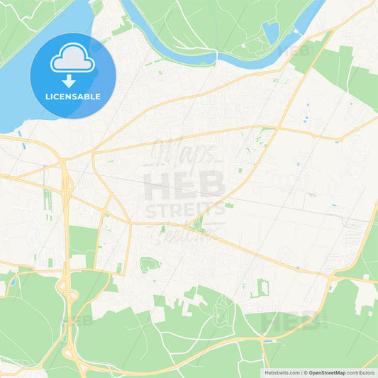 Meyzieu, France Vector Map - Classic Colors