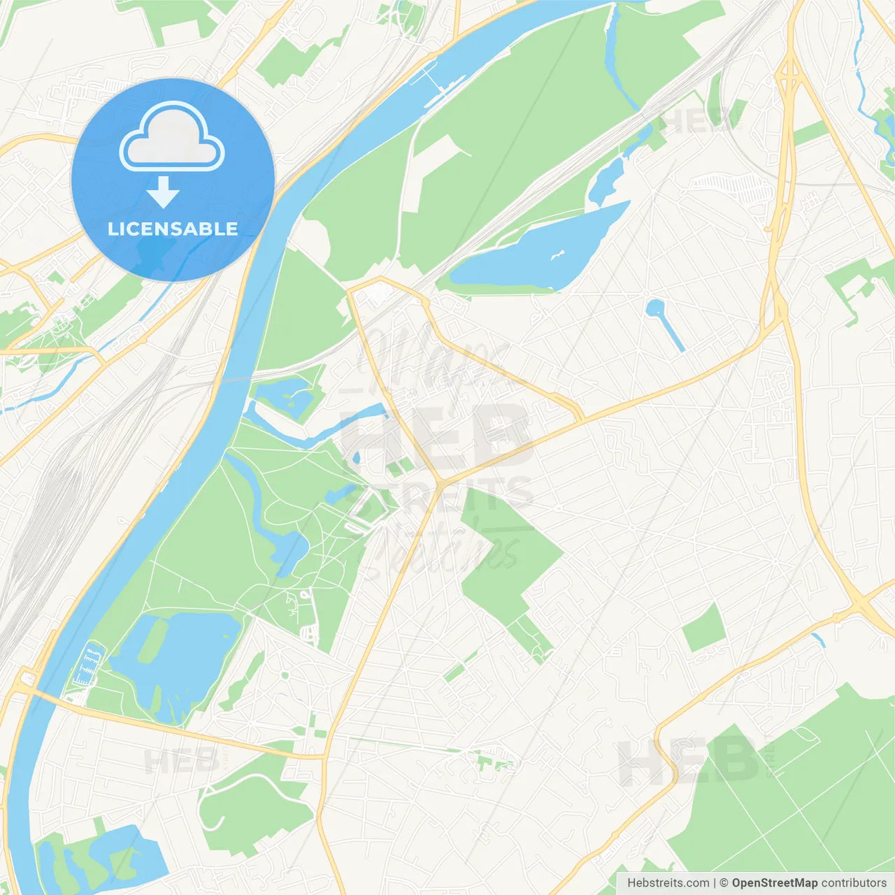 Vigneux-sur-Seine, France Vector Map - Classic Colors