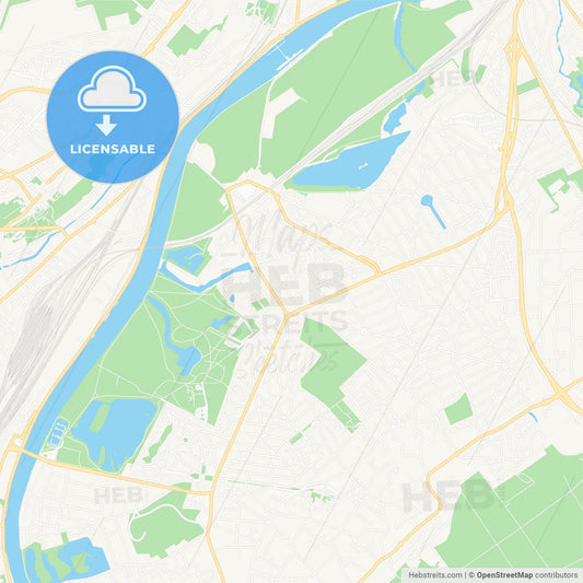 Vigneux-sur-Seine, France Vector Map - Classic Colors