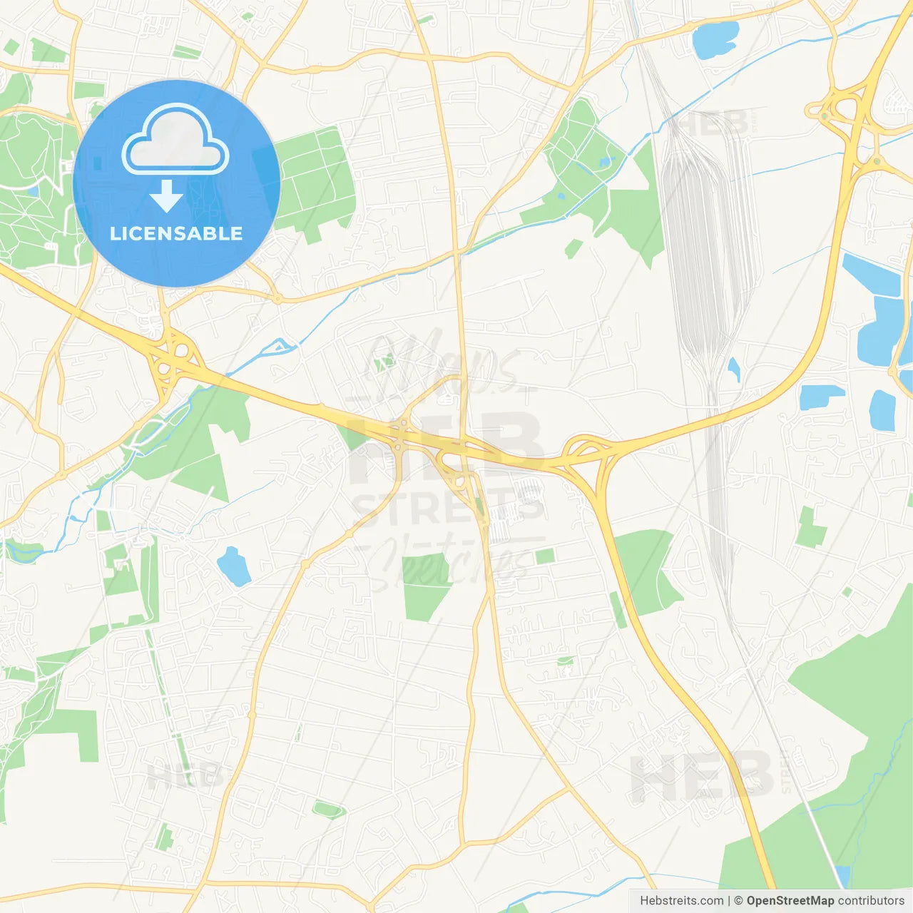 Villenave-d Ornon, France Vector Map - Classic Colors