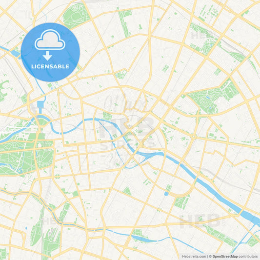 Berlin, Germany Vector Map - Classic Colors