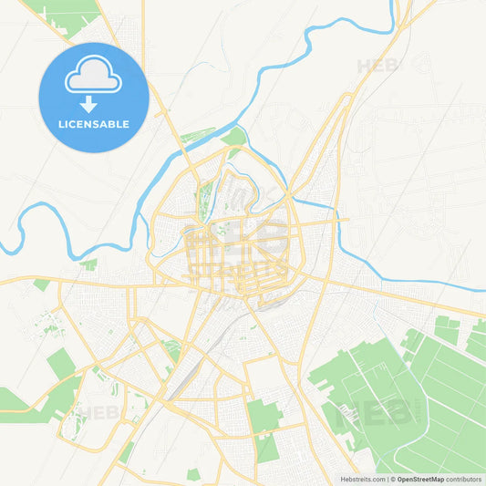 Larissa, Greece Vector Map - Classic Colors