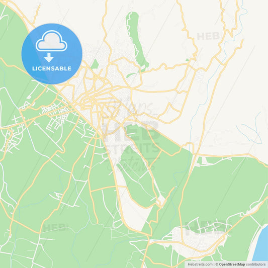 Agrinio, Greece Vector Map - Classic Colors