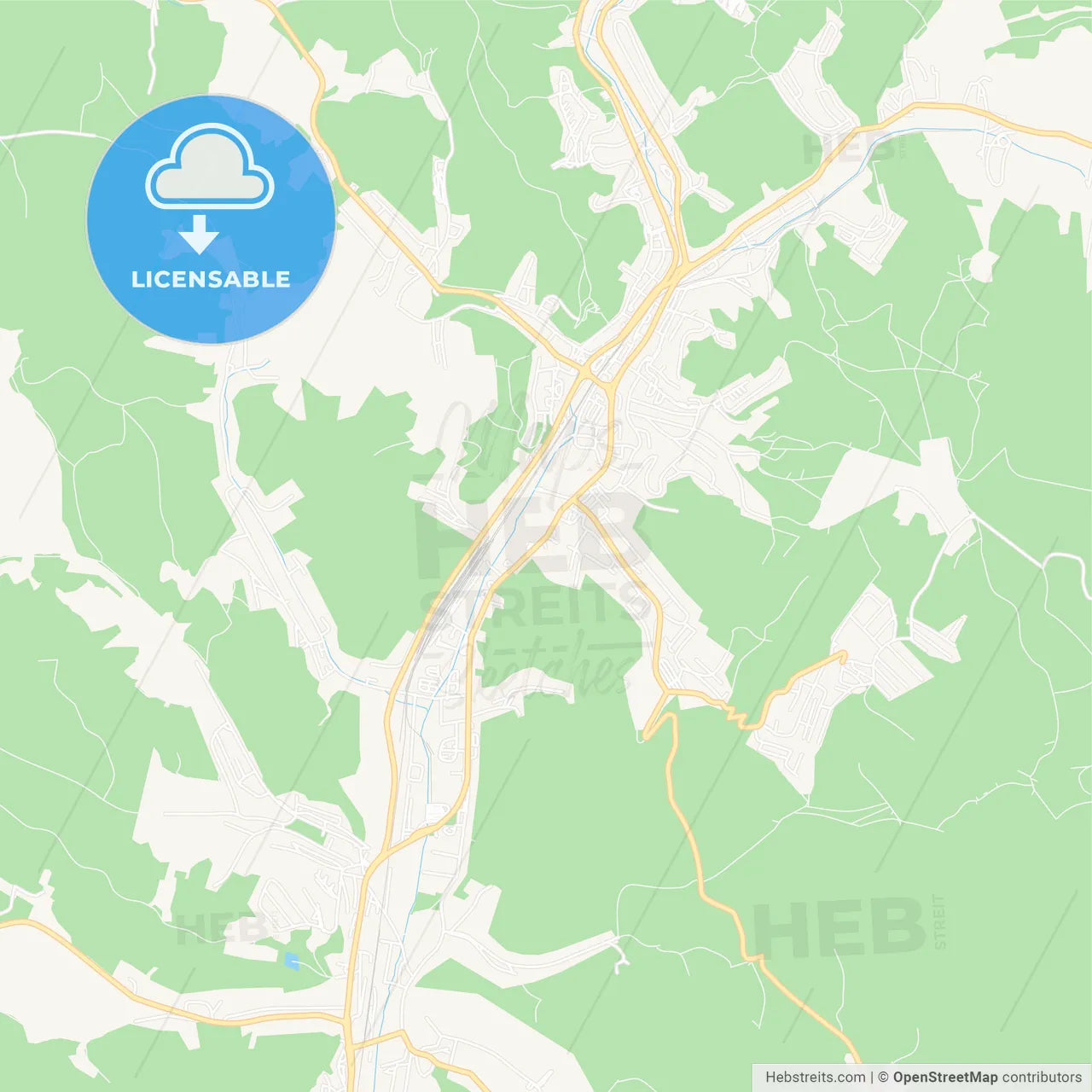 Salgotarjan, Hungary Vector Map - Classic Colors