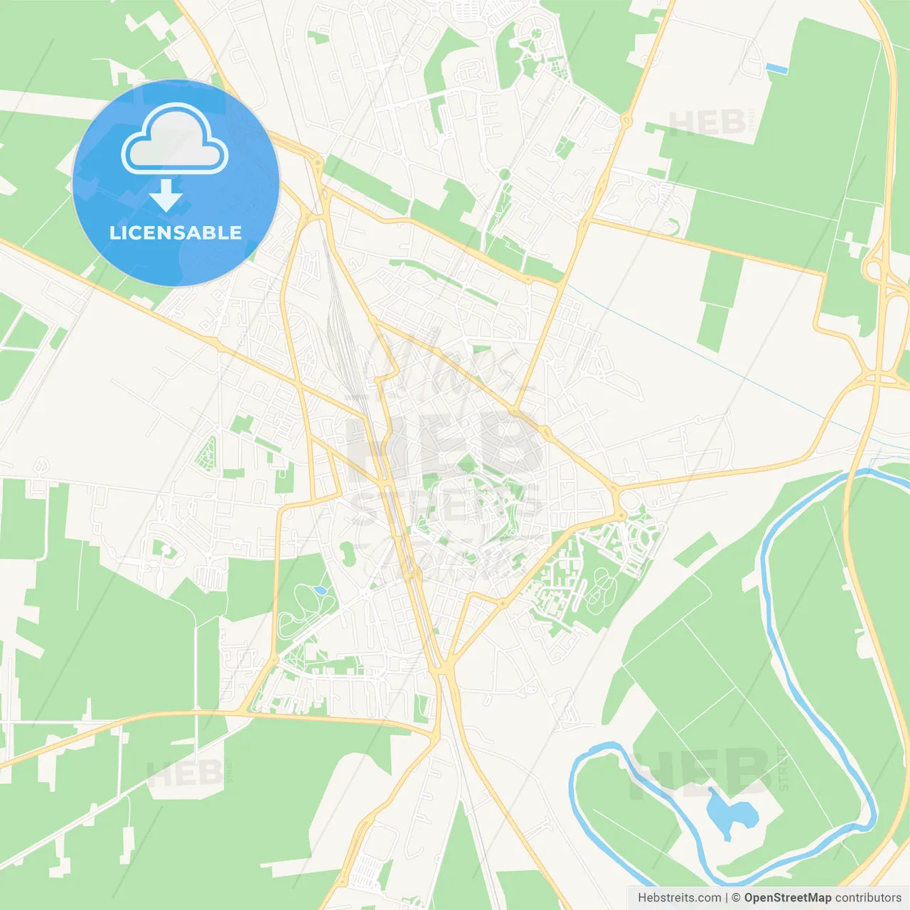 Grosseto, Italy Vector Map - Classic Colors