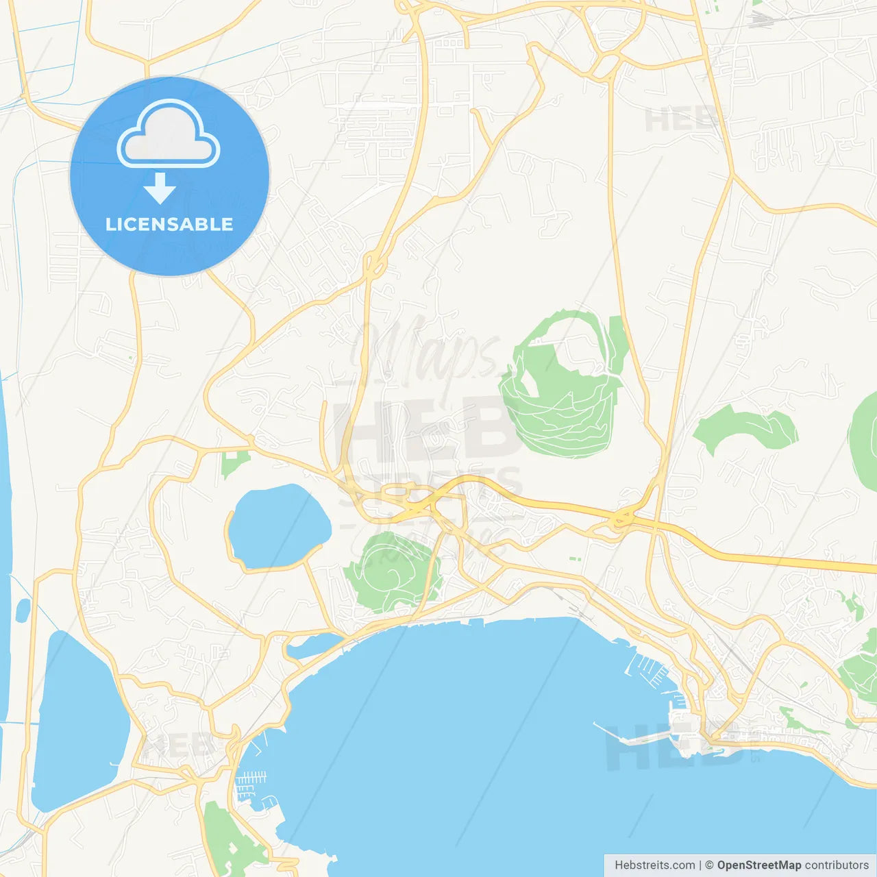 Pozzuoli, Italy Vector Map - Classic Colors