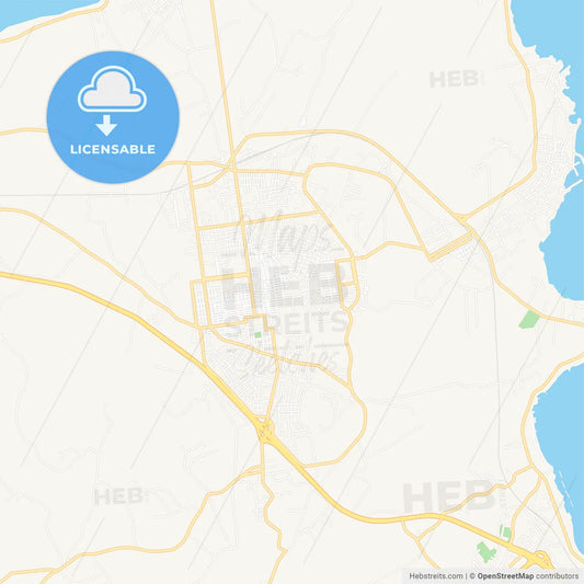 Bagheria, Italy Vector Map - Classic Colors