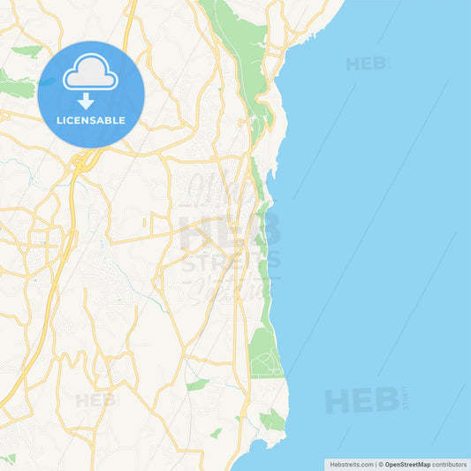 Acireale, Italy Vector Map - Classic Colors