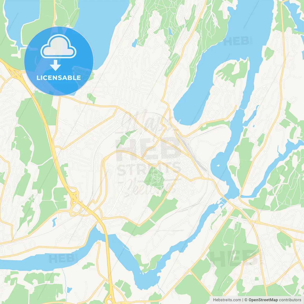 Sarpsborg, Norway Vector Map - Classic Colors