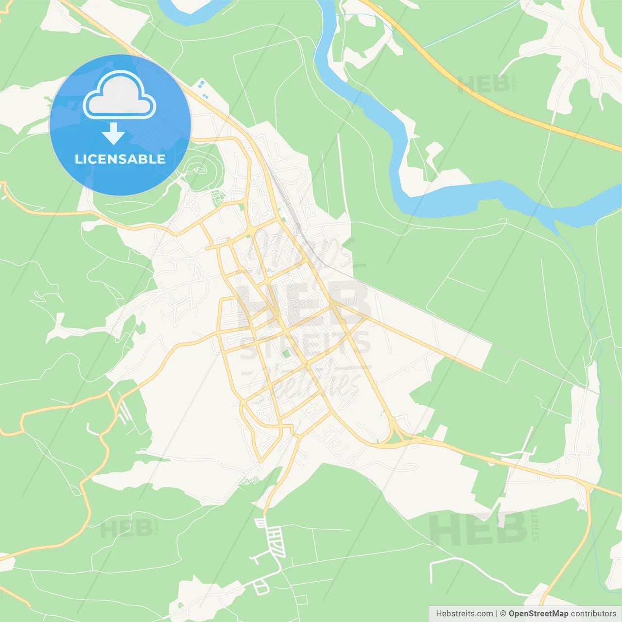 Deva, Romania Vector Map - Classic Colors – HEBSTREITS