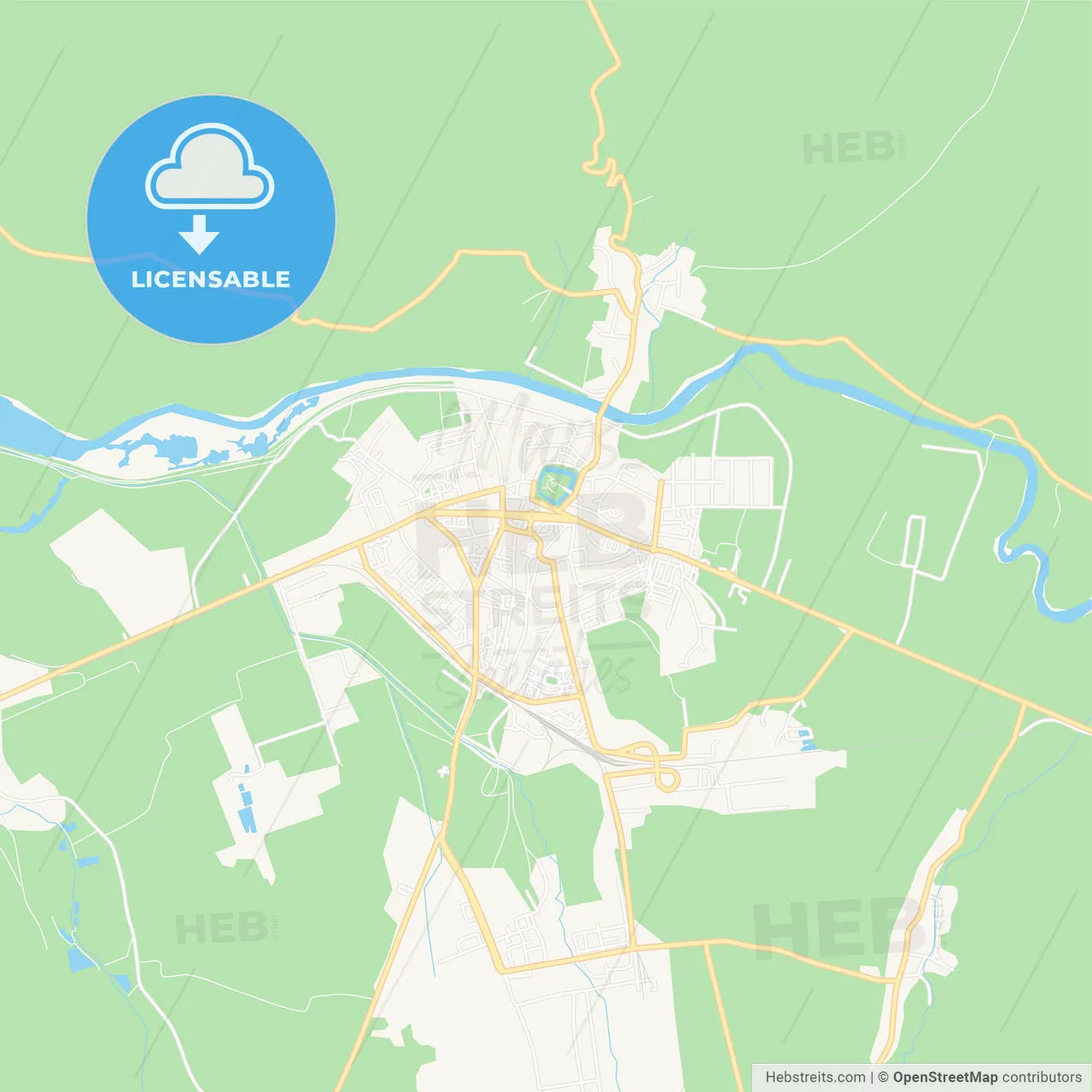 Fagaras, Romania Vector Map - Classic Colors