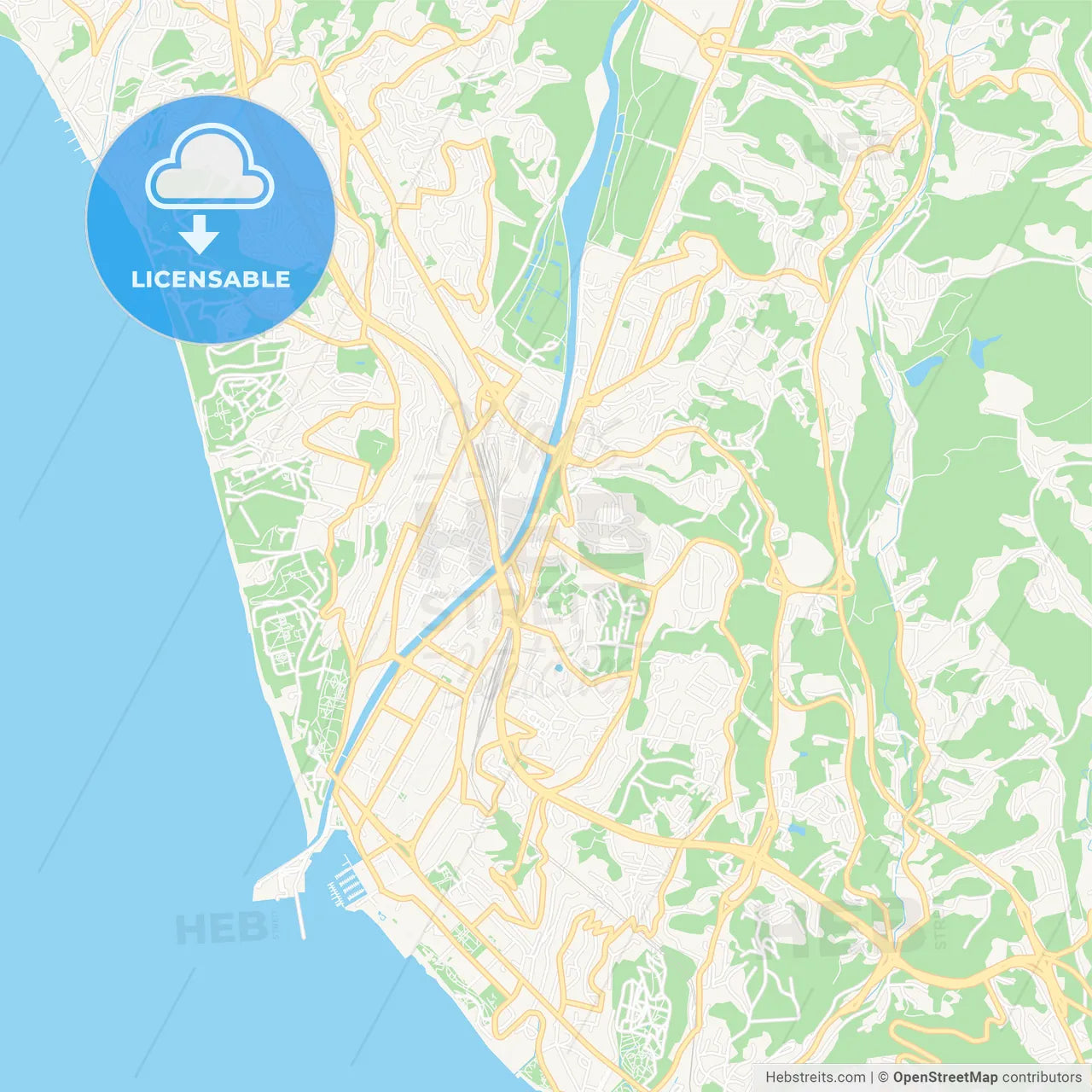 Sochi, Russia Vector Map - Classic Colors