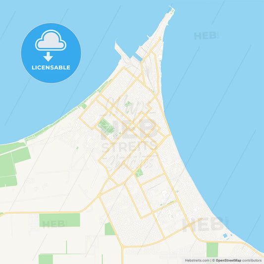 Yeysk, Russia Vector Map - Classic Colors