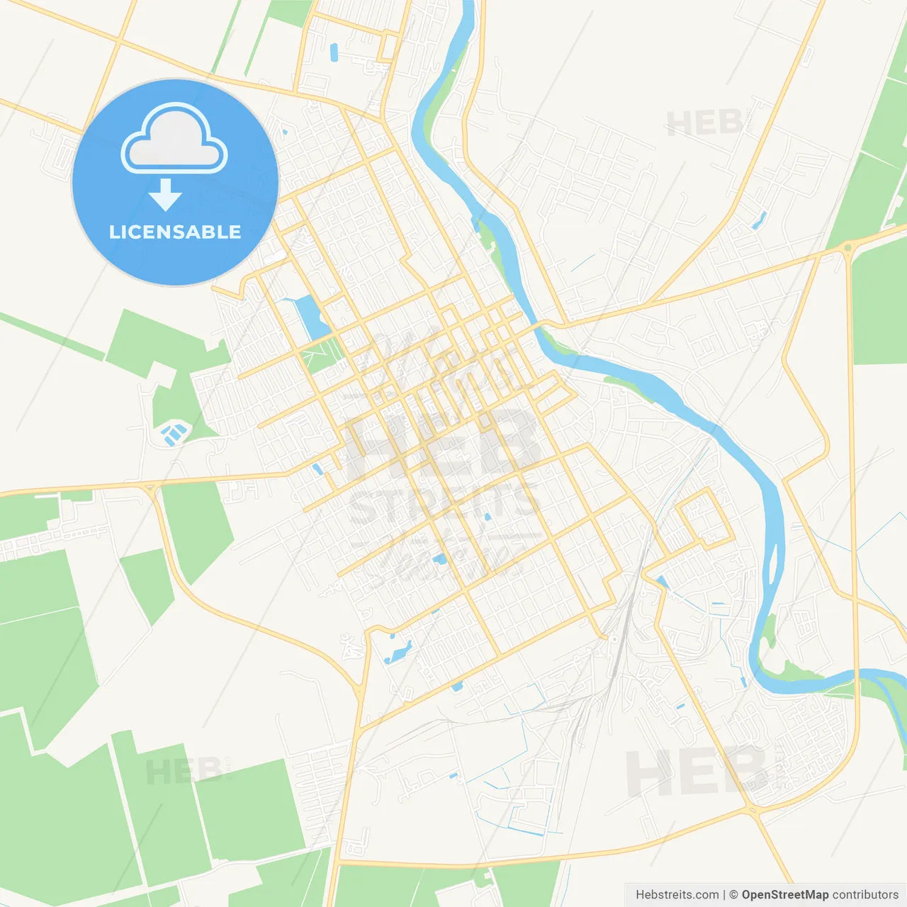 Slavyansk-na-Kubani, Russia Vector Map - Classic Colors