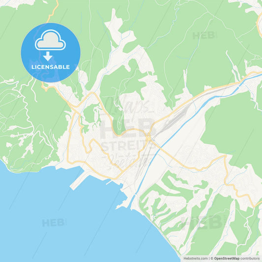 Tuapse, Russia Vector Map - Classic Colors