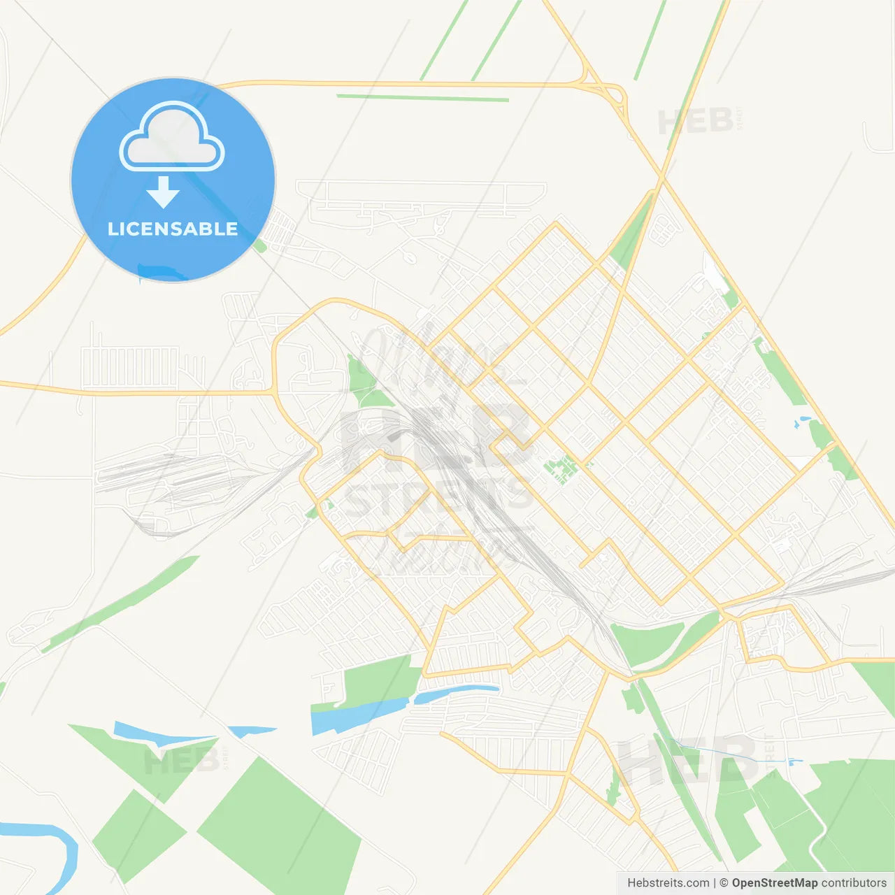 Tikhoretsk, Russia Vector Map - Classic Colors