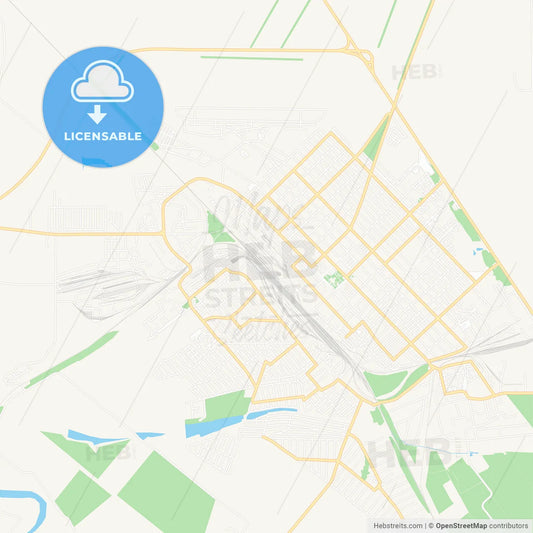 Tikhoretsk, Russia Vector Map - Classic Colors