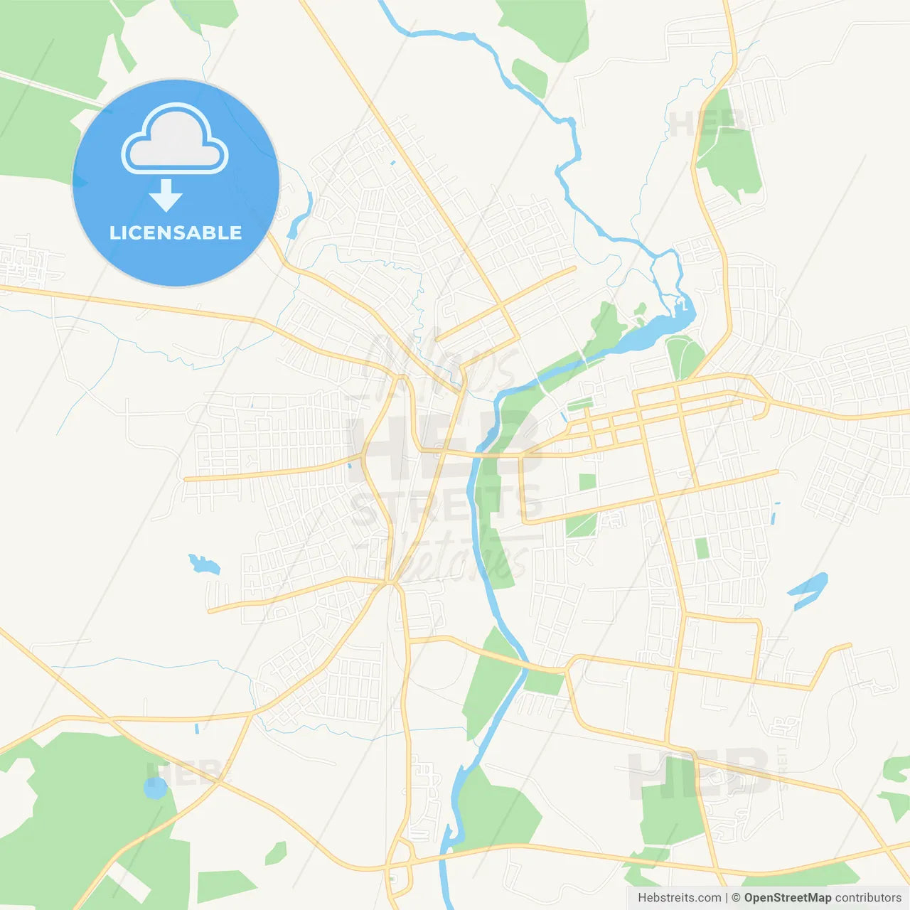 Shuya, Russia Vector Map - Classic Colors