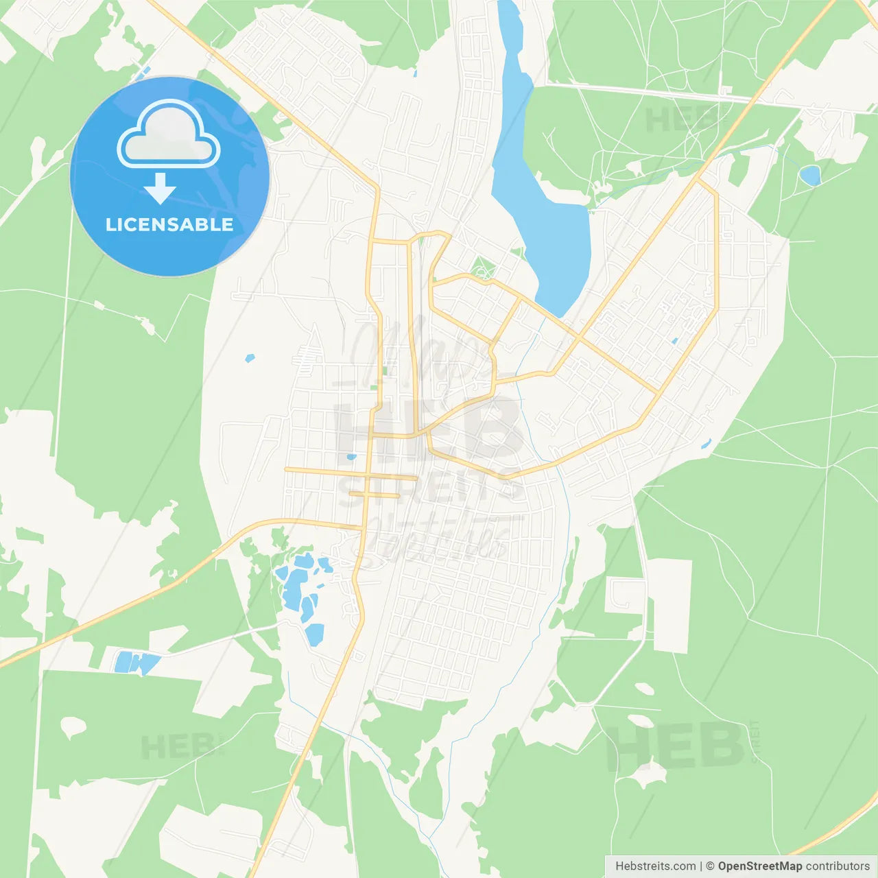 Gus-Khrustalny, Russia Vector Map - Classic Colors – HEBSTREITS
