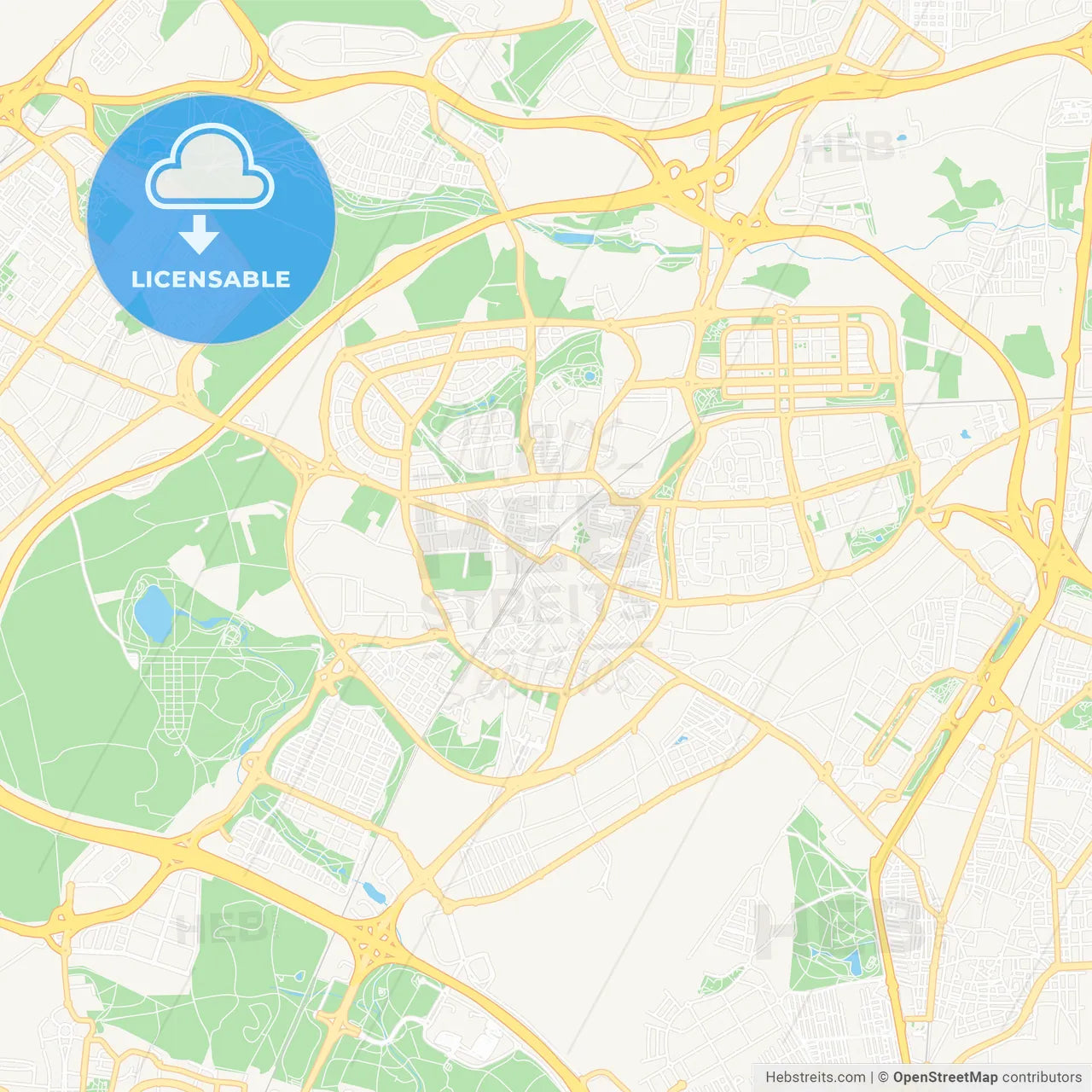 Leganes, Spain Vector Map - Classic Colors