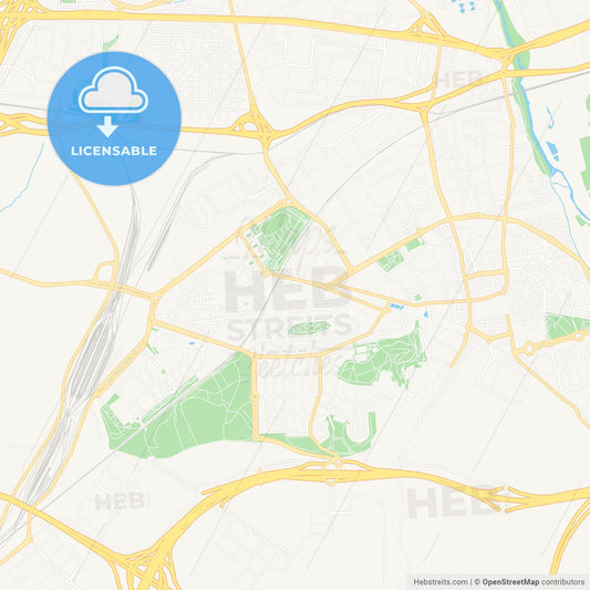 Coslada, Spain Vector Map - Classic Colors