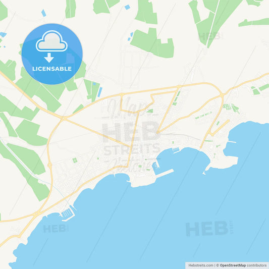 Aguilas, Spain Vector Map - Classic Colors