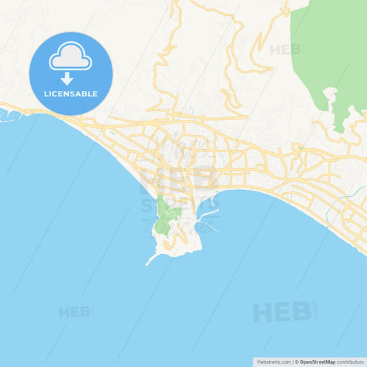 Alanya, Turkey Vector Map - Classic Colors