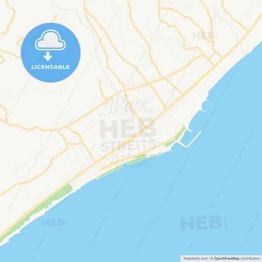 Erdemli, Turkey Vector Map - Classic Colors