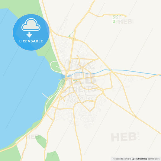 Beysehir, Turkey Vector Map - Classic Colors