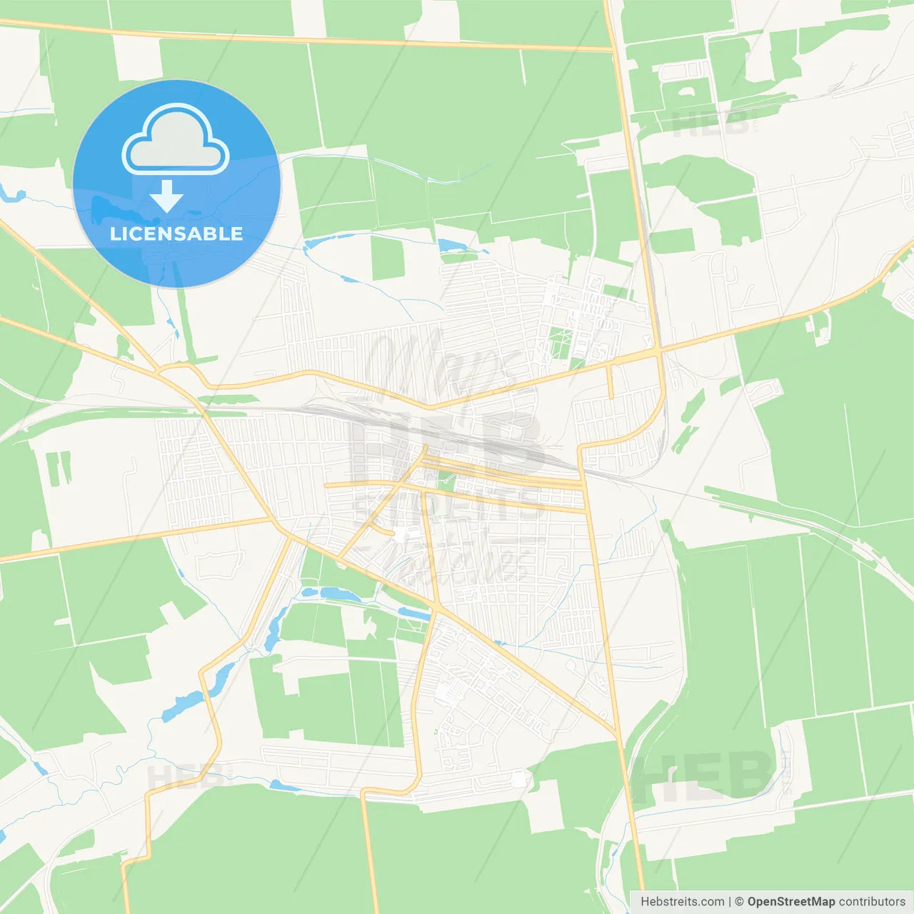 Pokrovsk, Ukraine Vector Map - Classic Colors