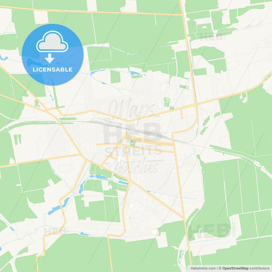 Pokrovsk, Ukraine Vector Map - Classic Colors