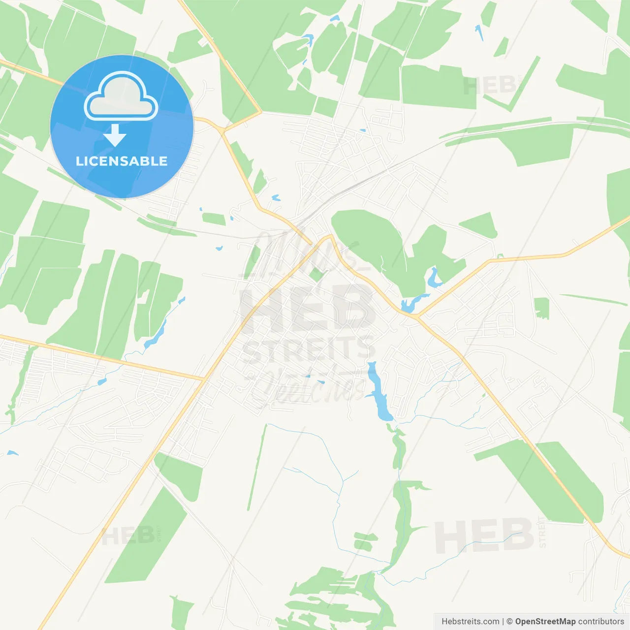 Rovenky, Ukraine Vector Map - Classic Colors