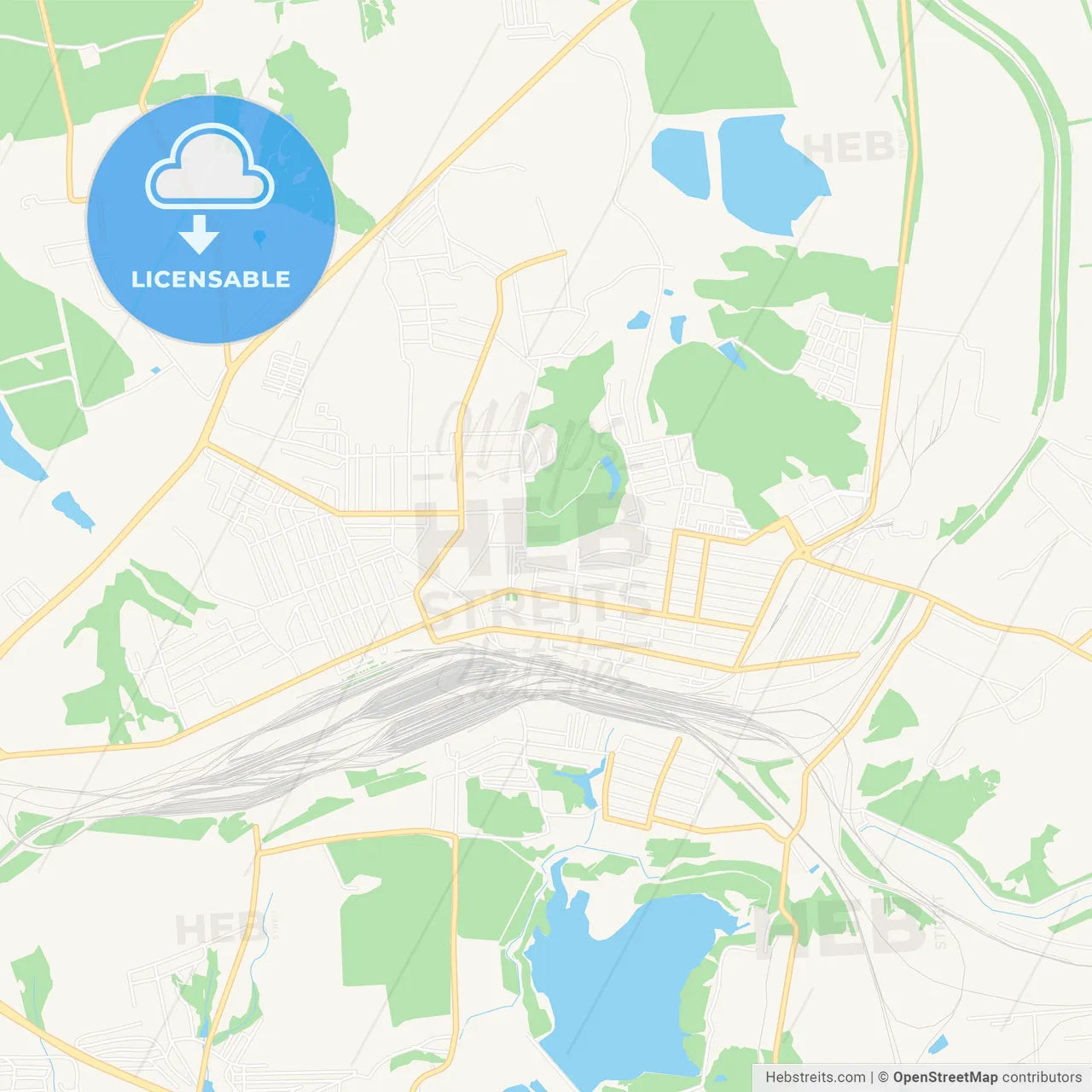 Yasynuvata, Ukraine Vector Map - Classic Colors