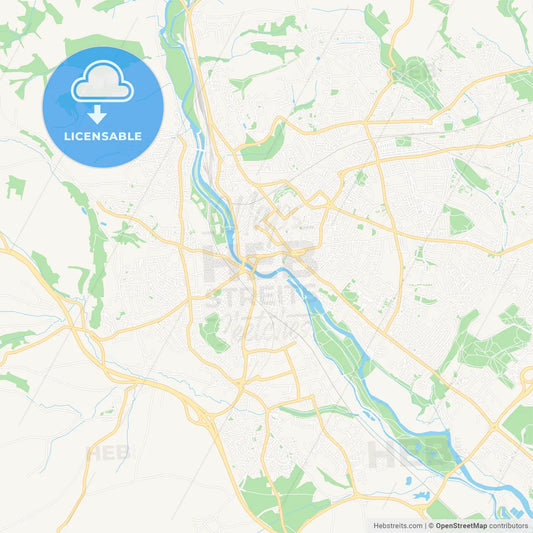 Exeter, England Vector Map - Classic Colors