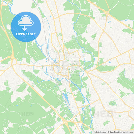 Oxford, England Vector Map - Classic Colors